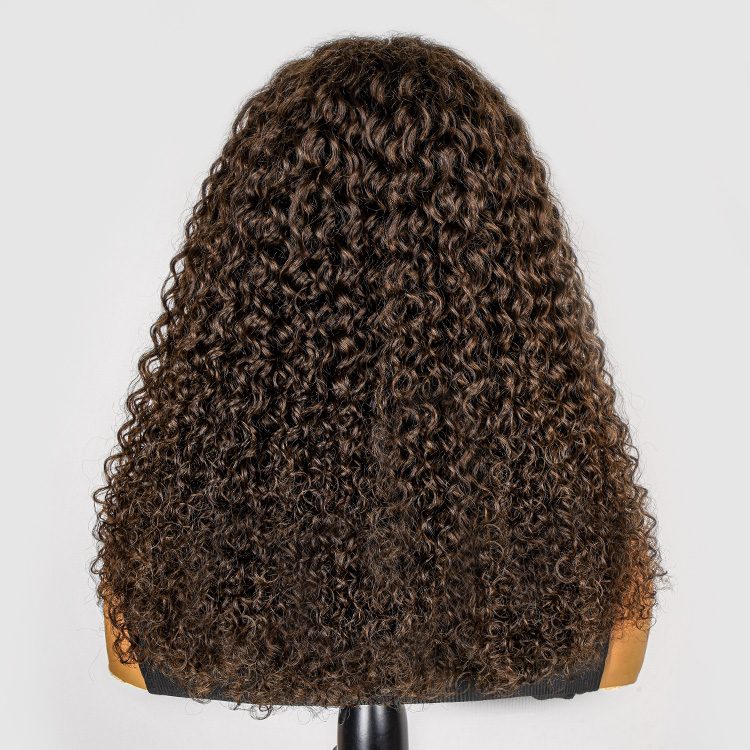 chocolate brown curly lace wig