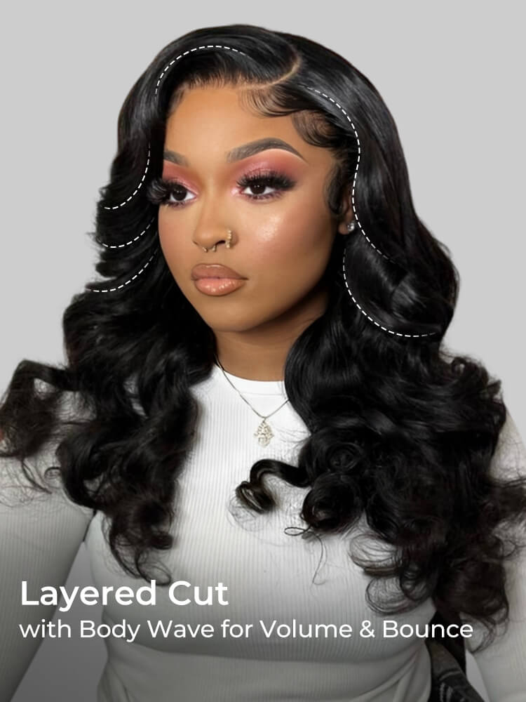 flawless body wave wigs with beautiful layers