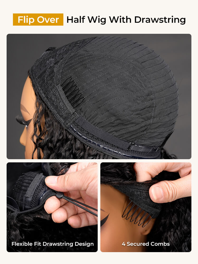 Burmese Curly Glueless Half Wig