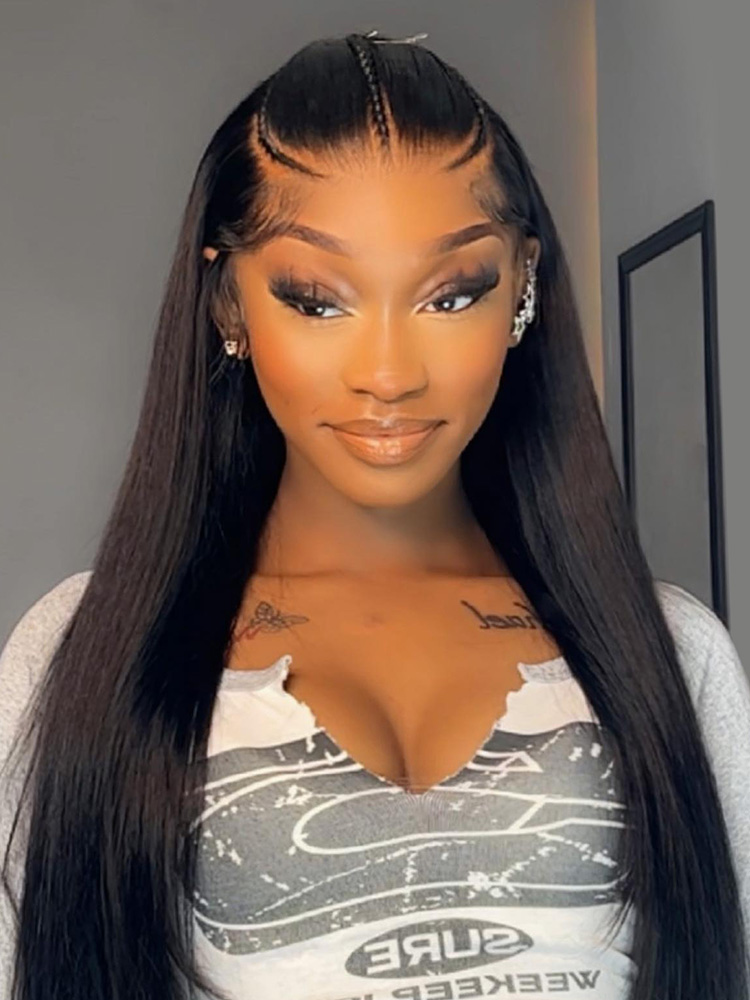 3 braids pre styled glueless wig