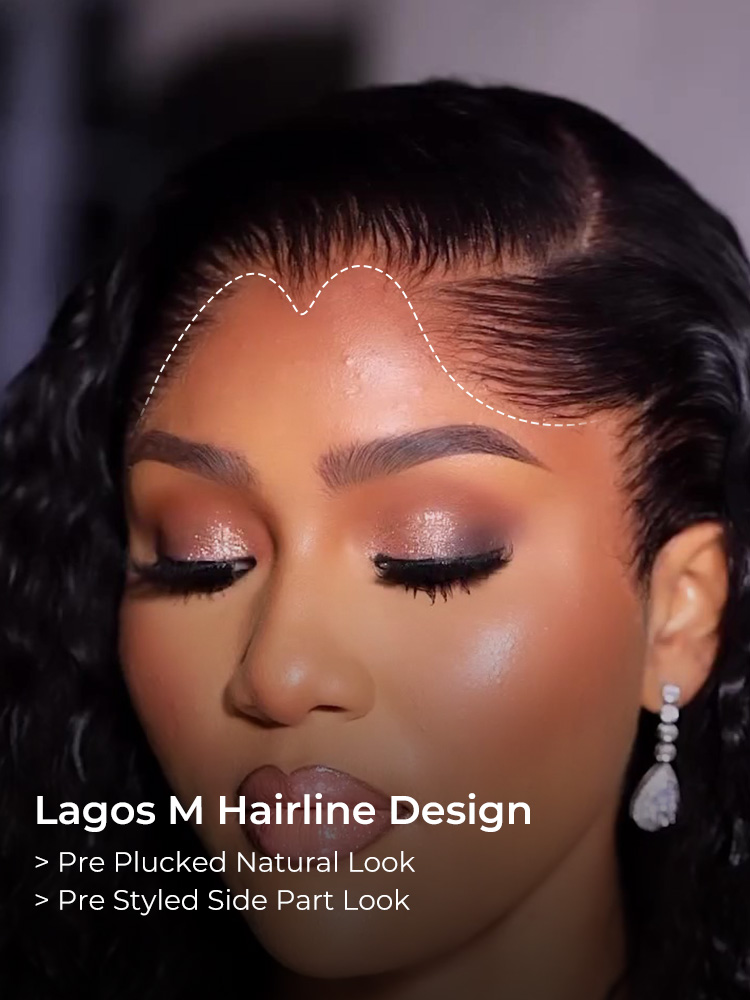 side part deep wave wig