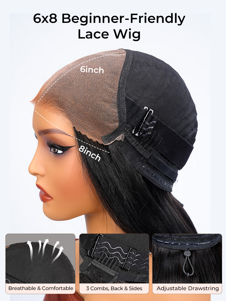 Brown closure wig pre plucked