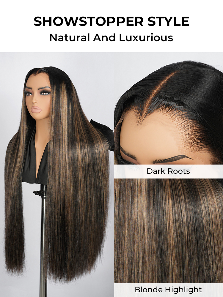 Lagos Hairline Straight Ombre Highlight Wig