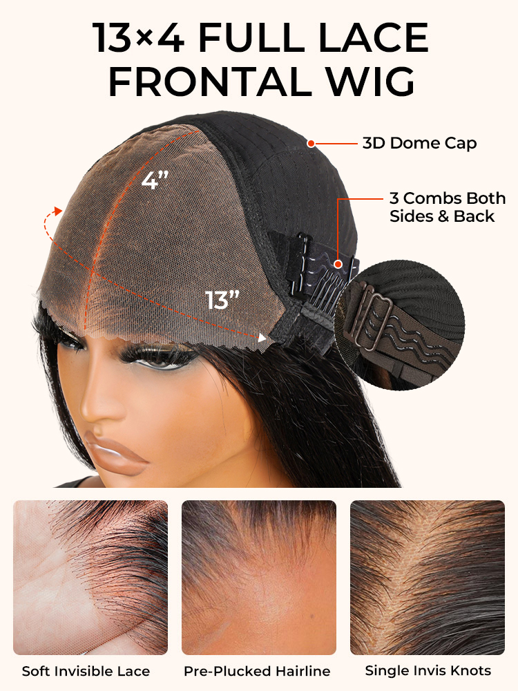 Glueless Straight 13x4 Lace Frontal Wig