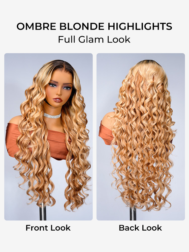 side part wig with deep hair parting