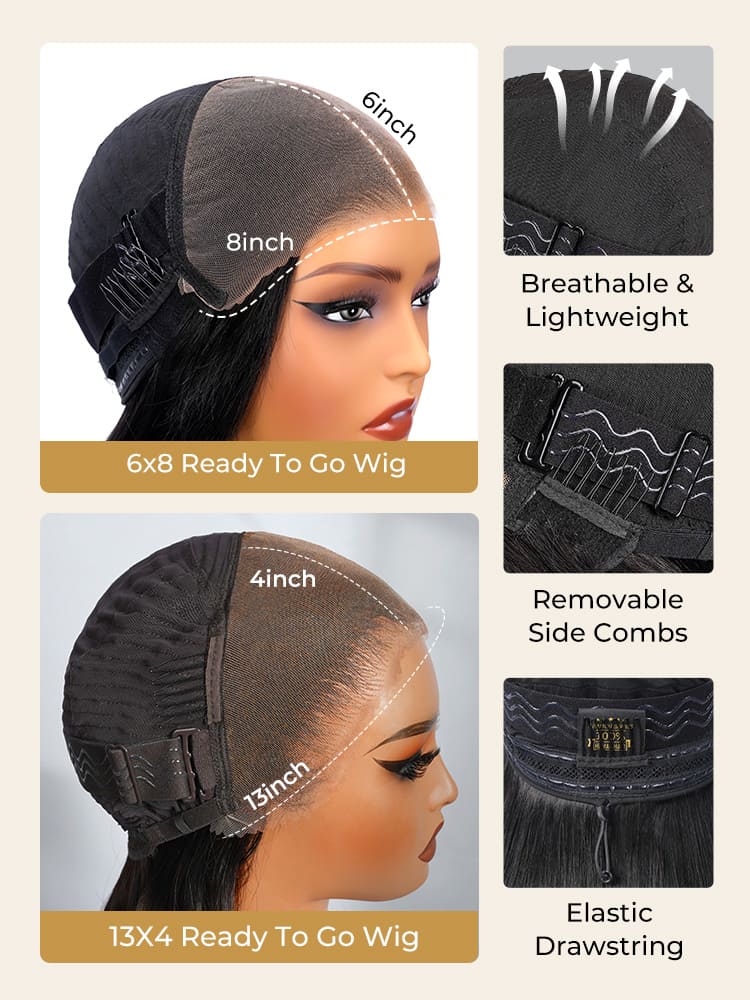 6x8 lace closure 13x4 lace frontal glueless wig