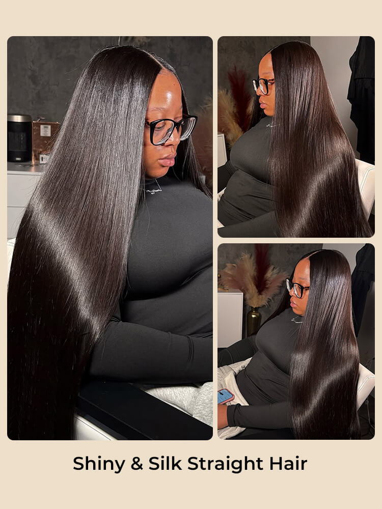sleek straight lace front wig