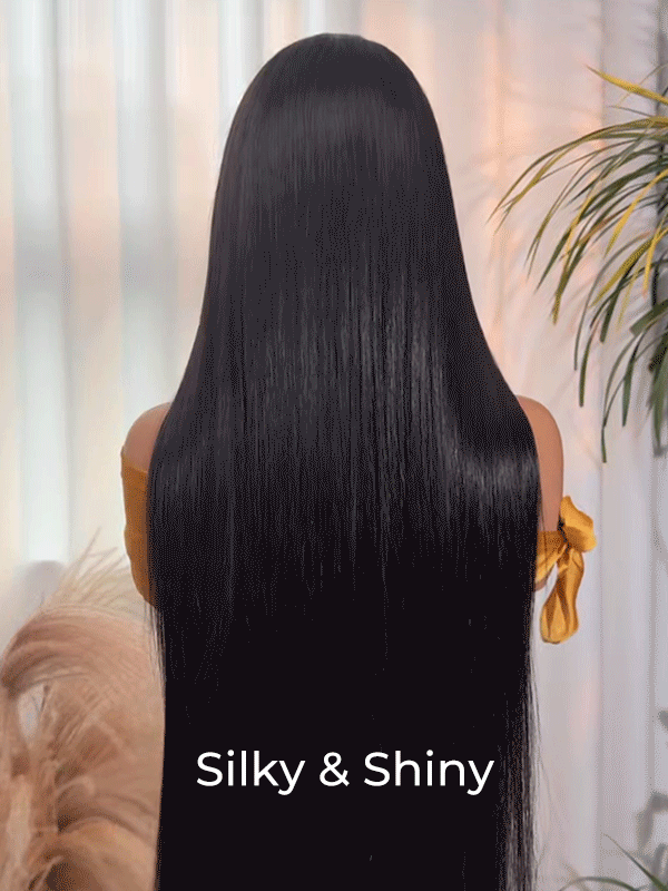 Silky shiny straight wig