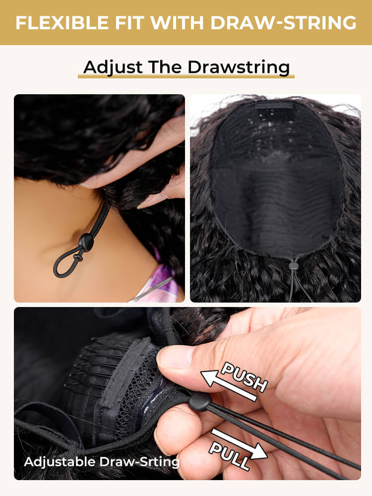 wig  with drawstring