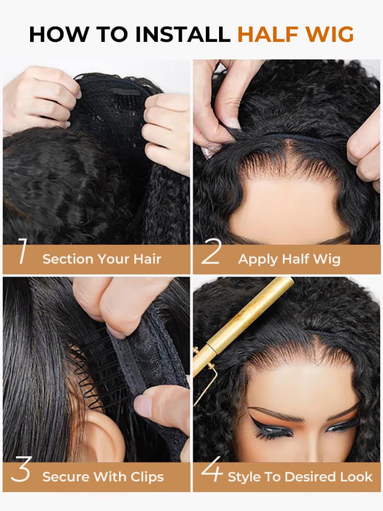 install no lace front half wig