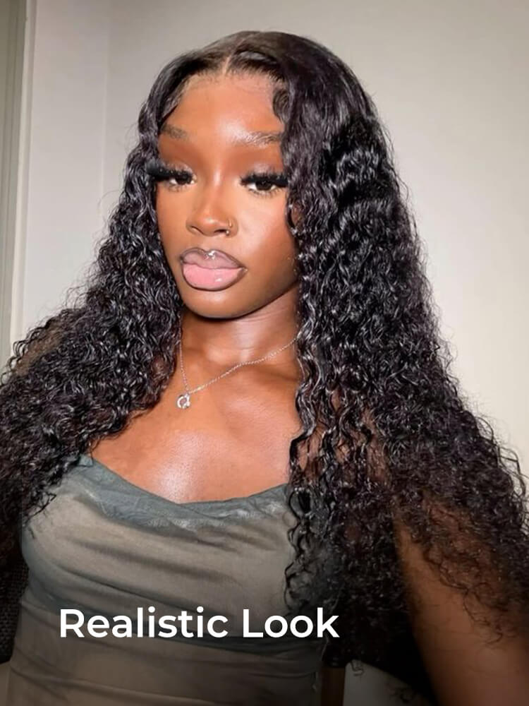 curly wig with baby hair