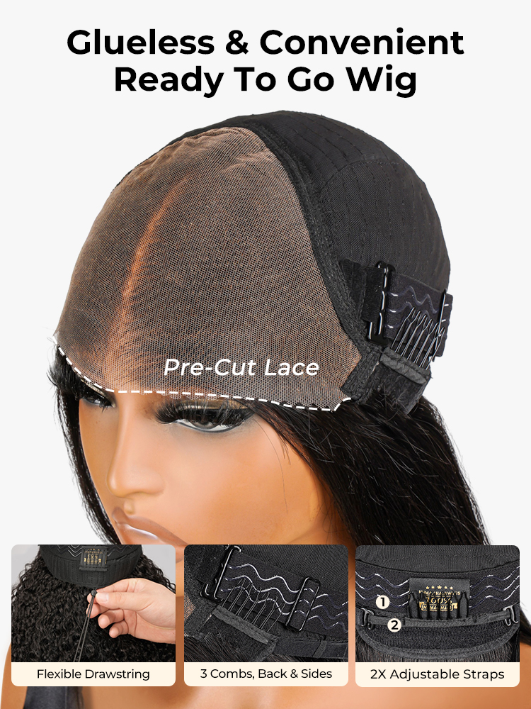 Curly Wig With Pre Cut Transparent Lace