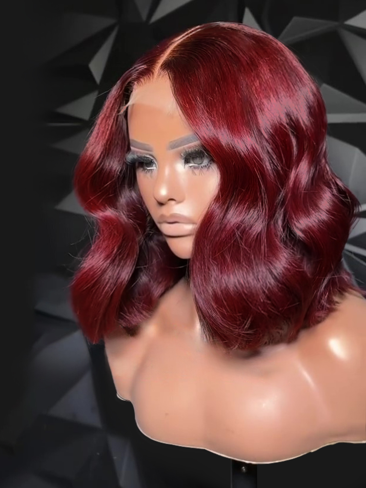 colored wavy bob wig