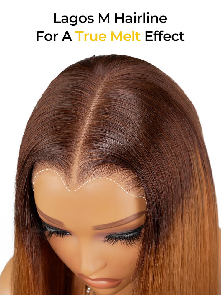 M Hairline Orange Straight Wig
