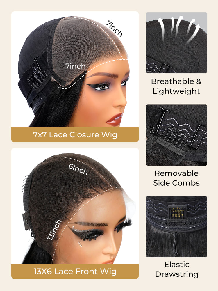 7x7 lace closure and 13x6 lace frontal