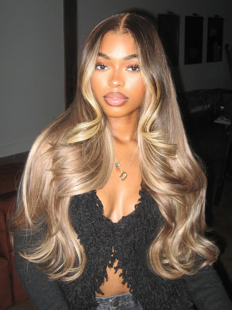 brown skunk stripe wigs