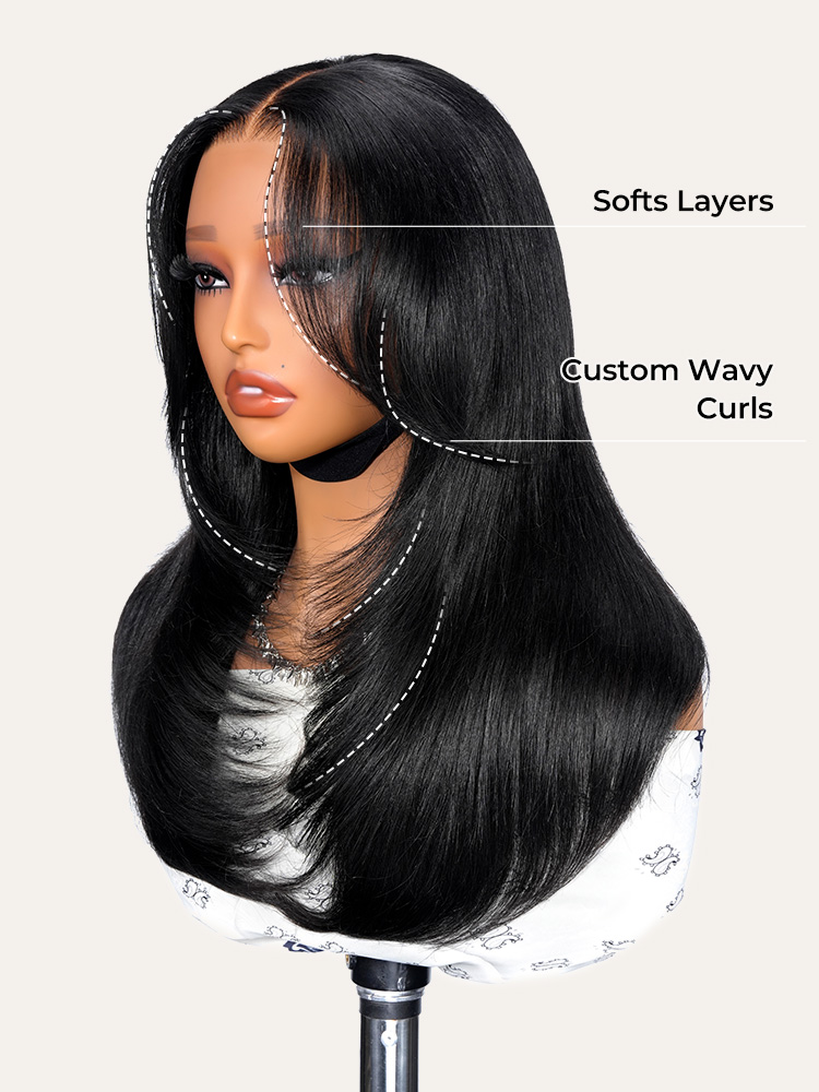 curtain bang body wave wig