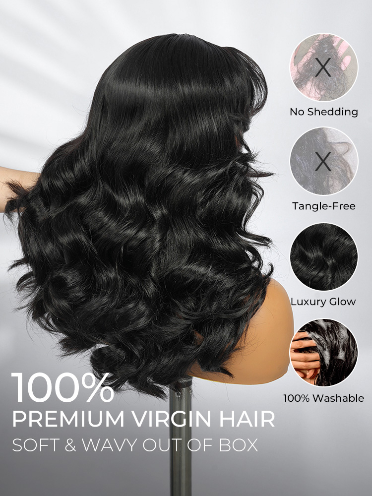 100% premium human hair lace closure wig