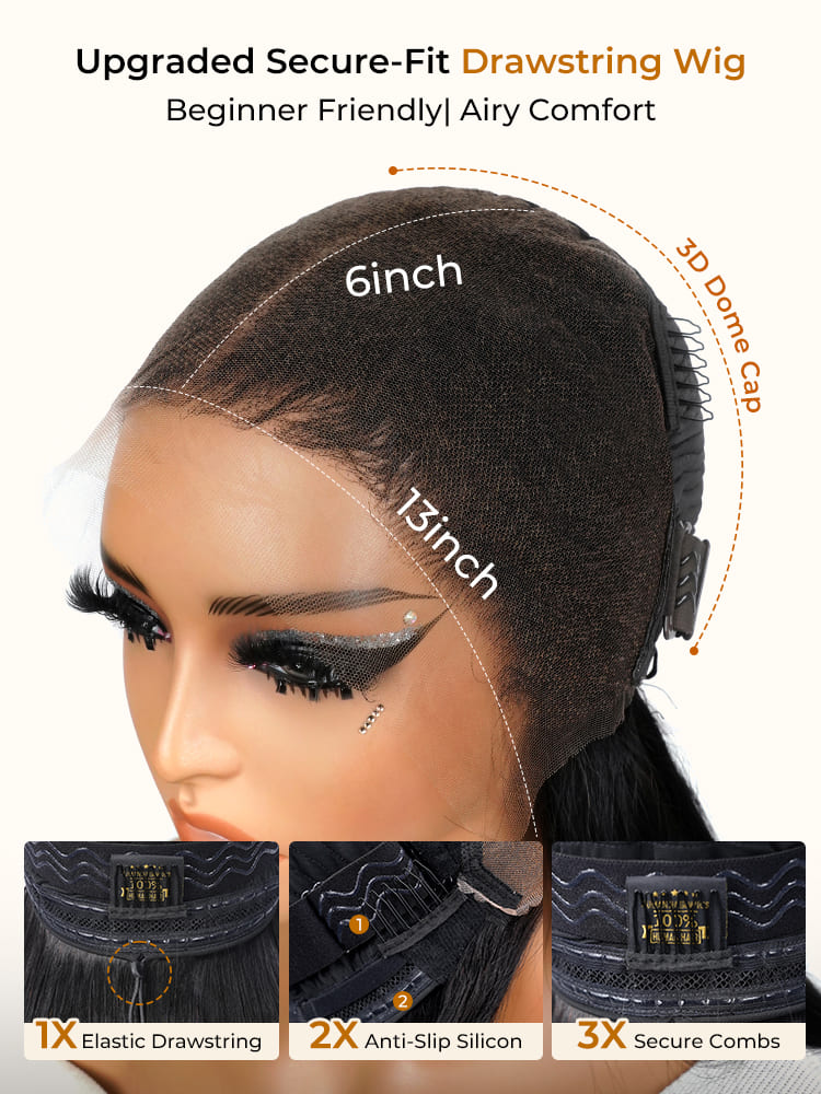 13x6 lace front wig with drawstring