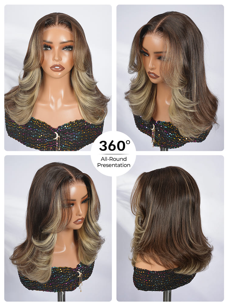 shoulder length bloutout bob wig