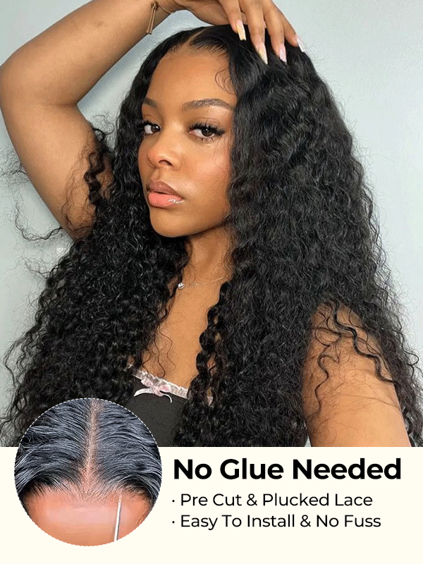 no glue needed curly wig