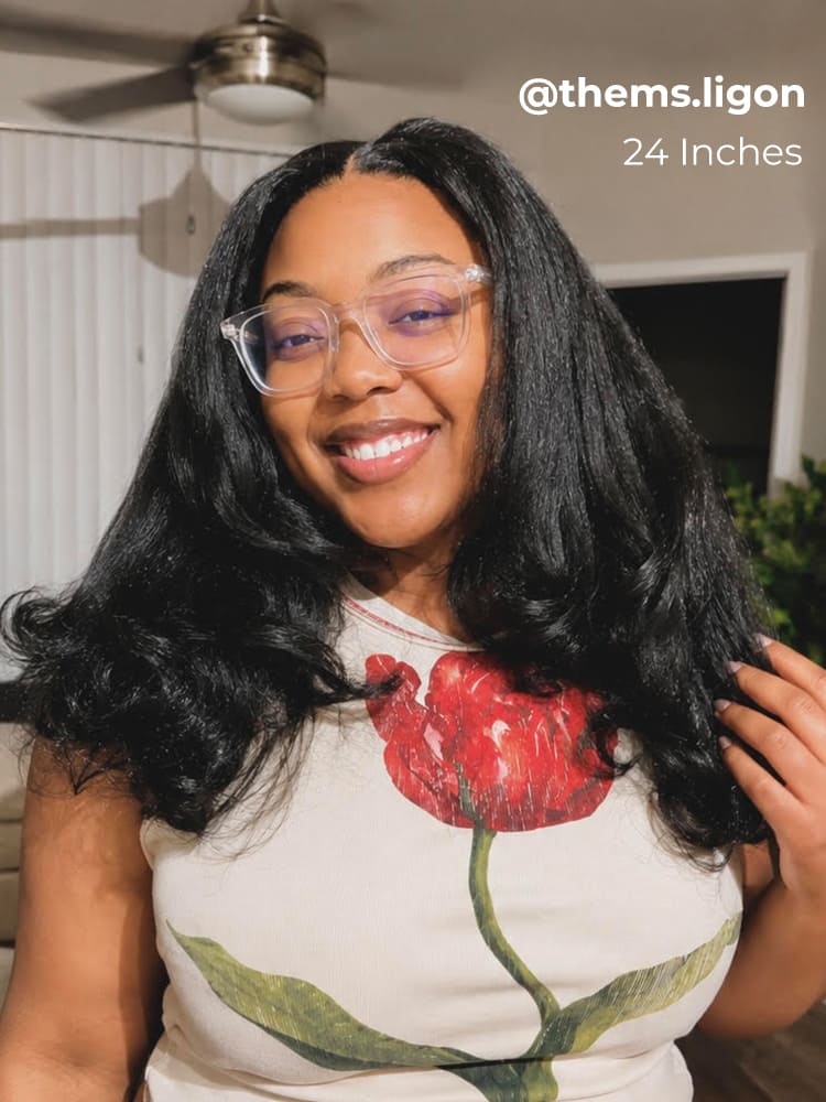kinky straight wig with curly ends