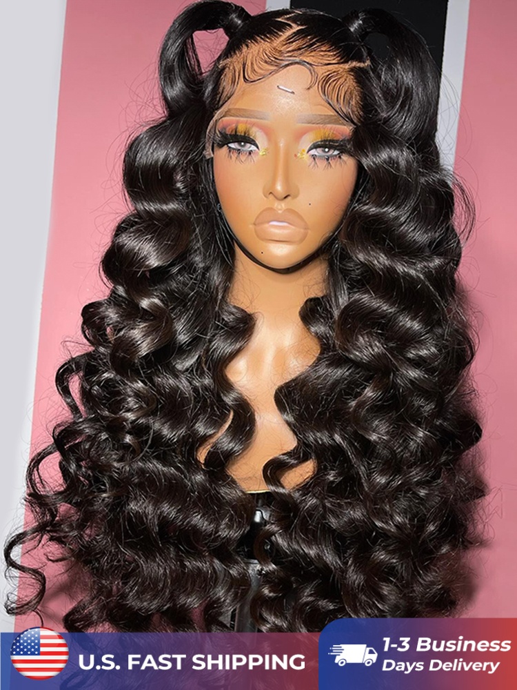 22-26 Inches Single Knot Alipearl Ready To Go Wig Loose Wave 6*8 Pre Cut Lace Wigs