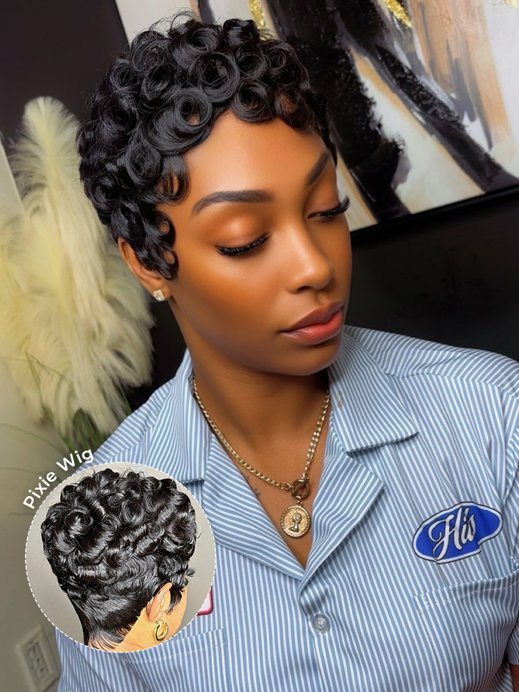 short curly pixie wig