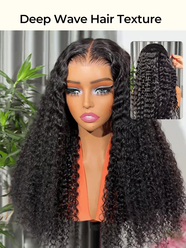 deep wave glueless wig