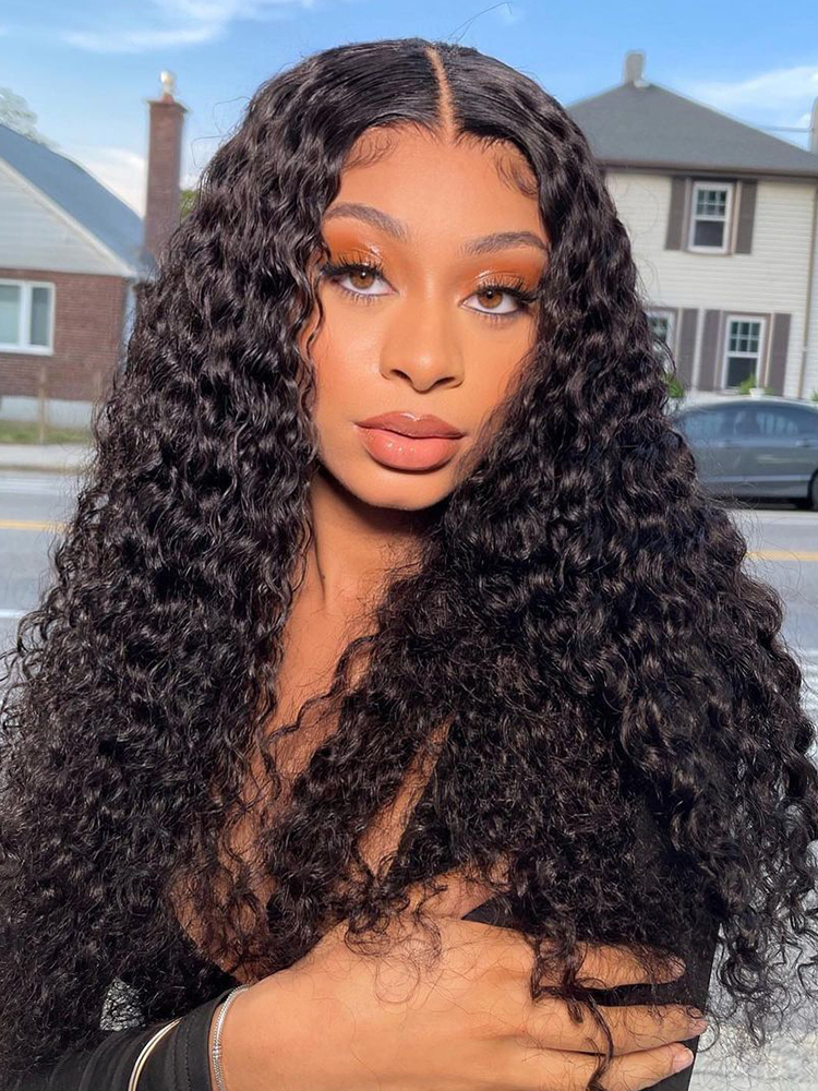 deep curly lace front wig