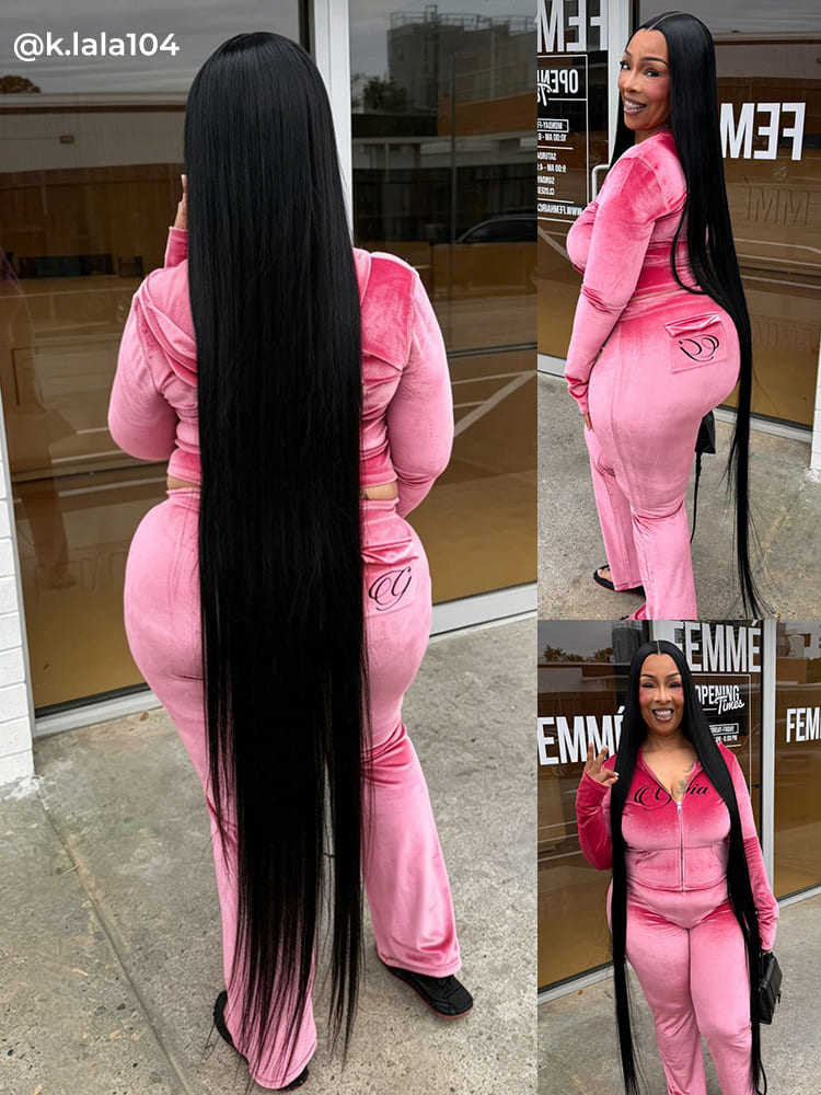 Super long straight lace front wig