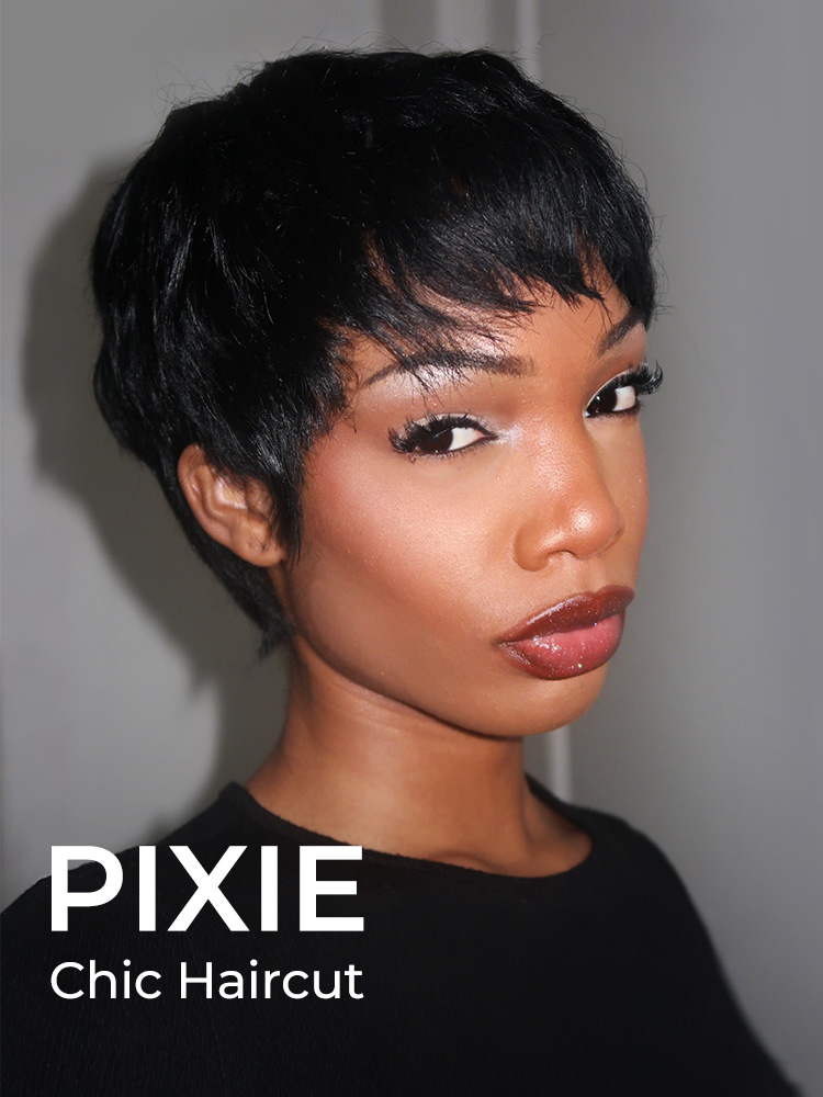 Pixie Cut Wig With Bangs