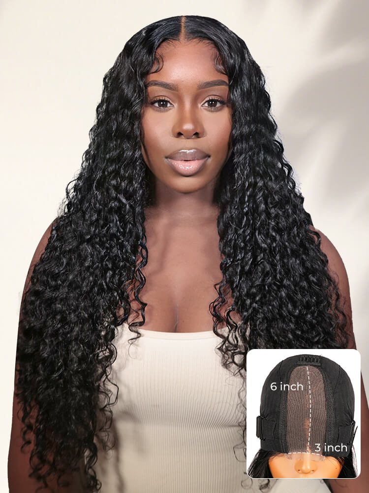 Deep Wave Glueless 3x6 HD Lace Front Wig Ready to Go Human Hair
