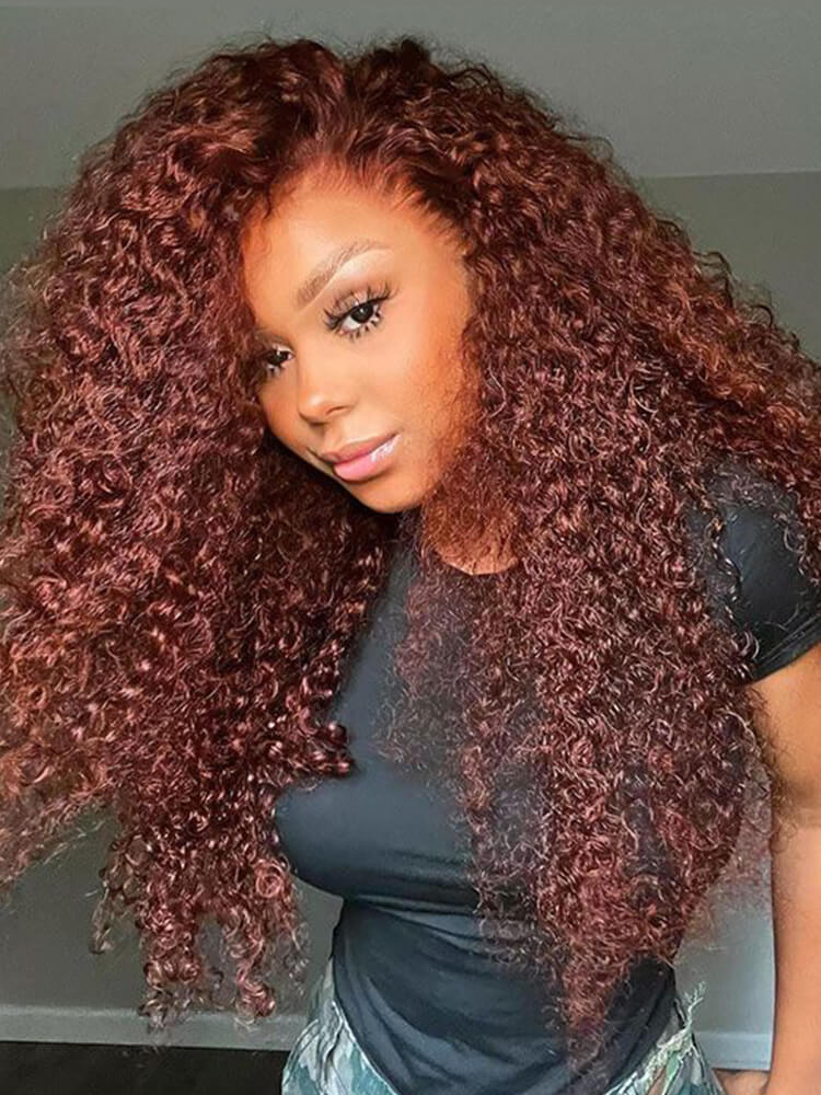 Dark Brown Copper Red  Wigs