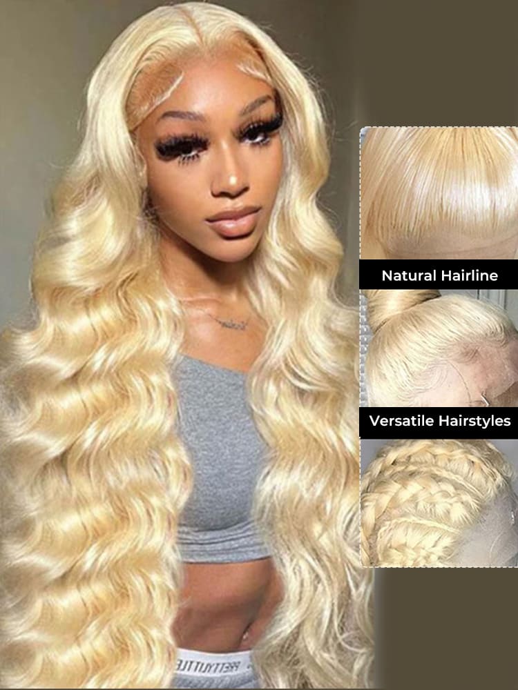 Alipearl Full Lace Wigs 613 Blonde Color Straight and Body Wave Human Hair Wig