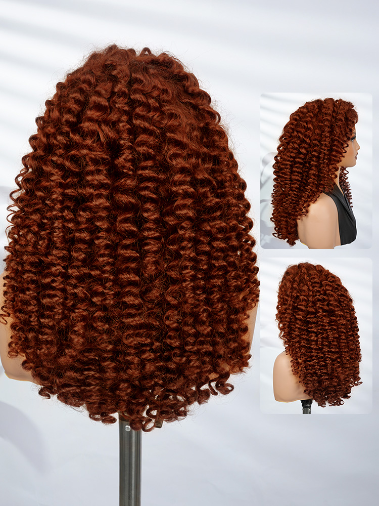 Wand Curly Ginger Color Hair Wigs