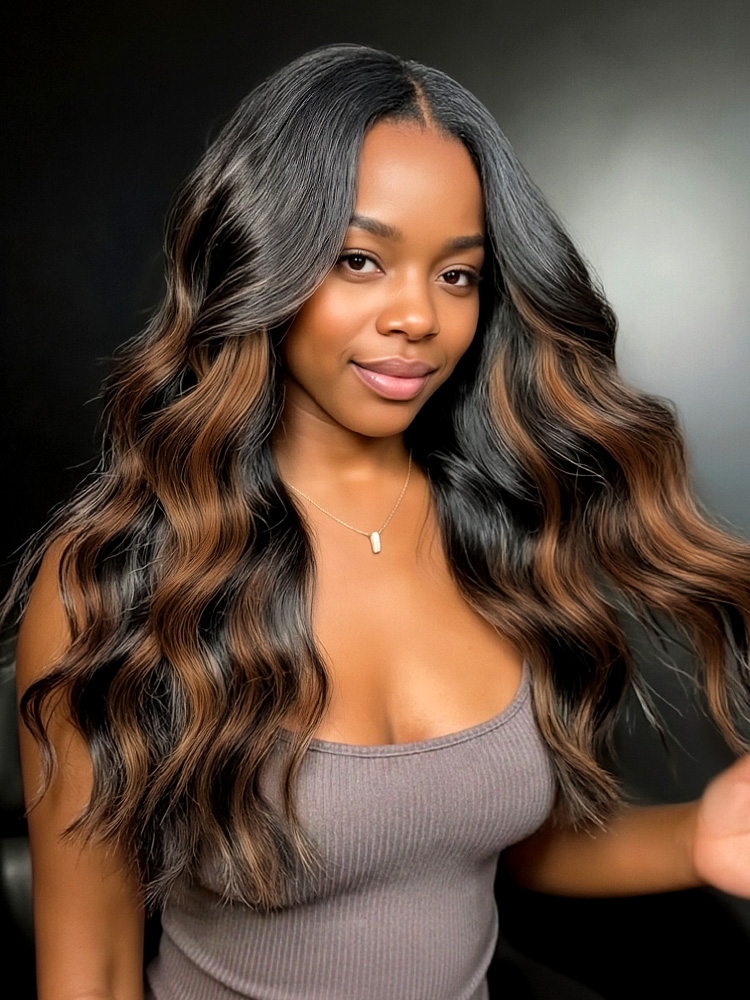 Caramel Auburn Ombre 13x4 HD Lace Front Wig Glueless Ready To Wear