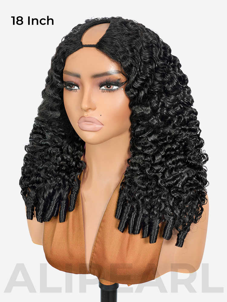 Drawstring V Part Curly Wig