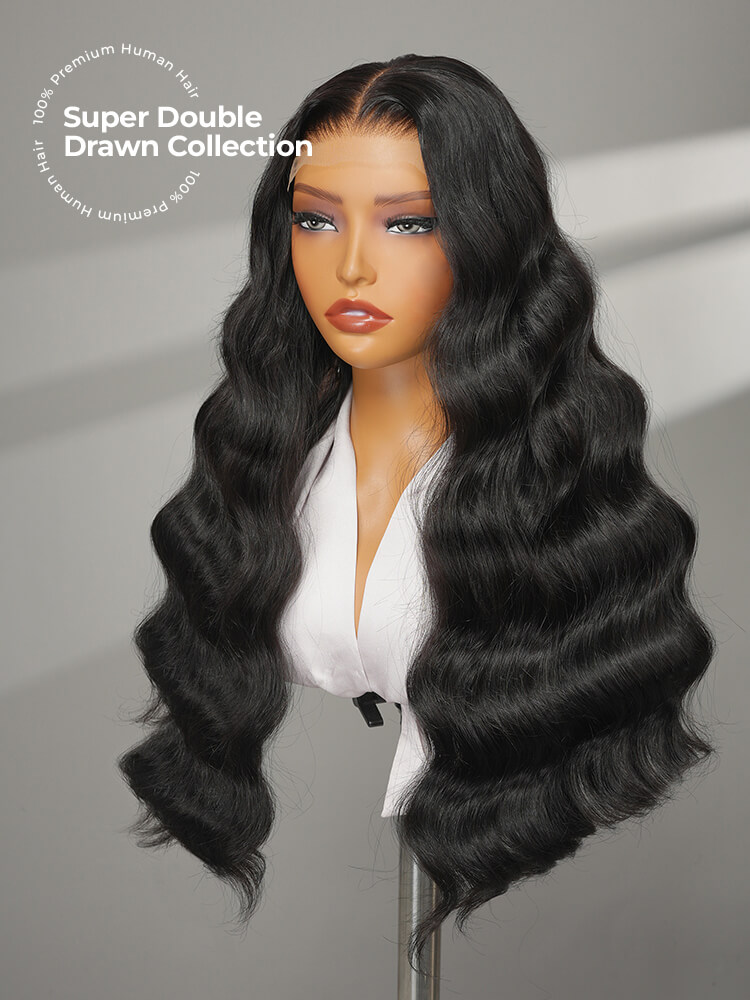 Double Drawn Top Grade Straight And Body Wave HD Lace Wig Human Hair 