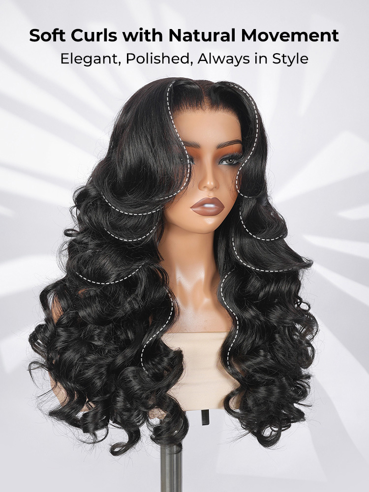 Butterfly Cut Body Wave Ready To Go Wig 6x8 Lace Face Framing Layers