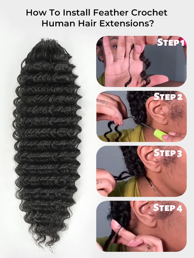feather crochet human hair extensions