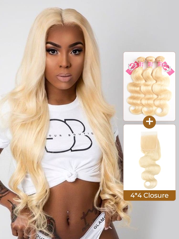 Alipearl Hair 3 Bundles 613 Body Wave With Lace Closure