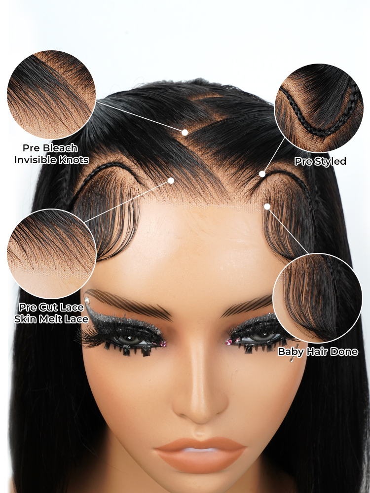 pre styled bob glueless wig