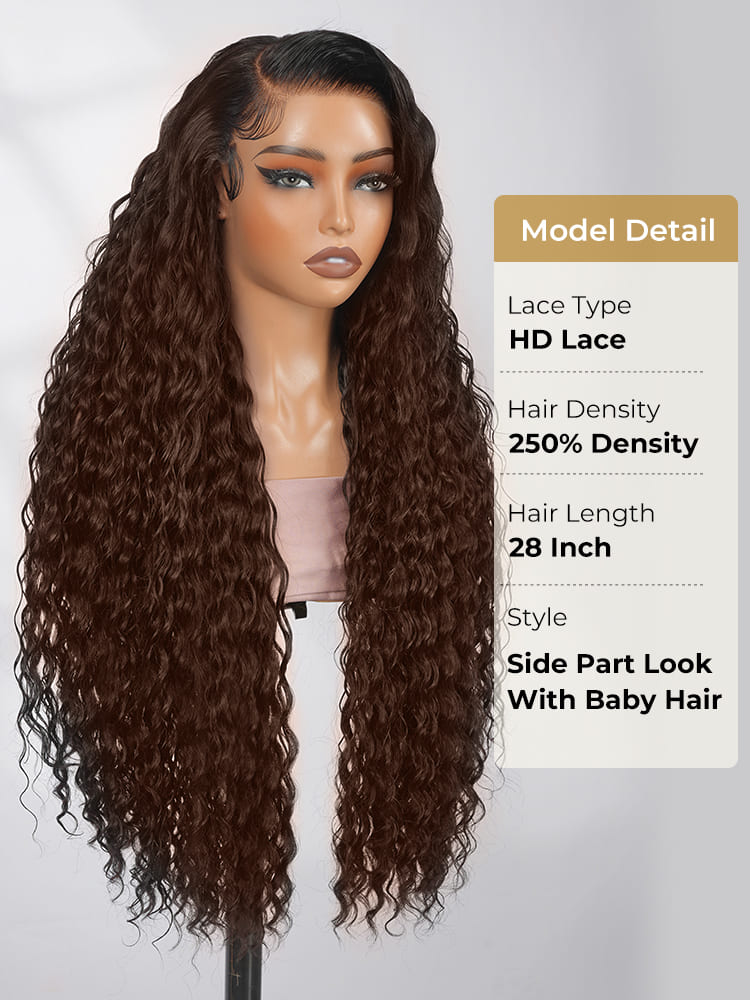 wig detail with 28-inch loose deep wave wig