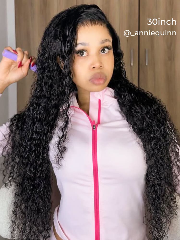 30 inches water wave wigs human hair