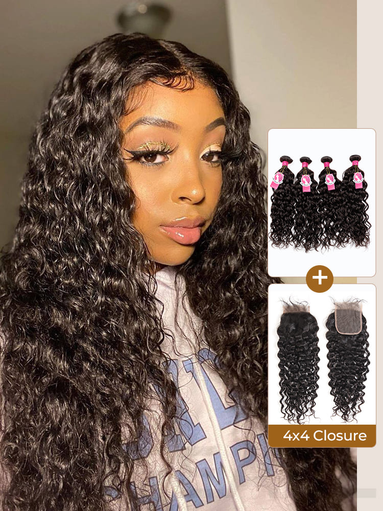 water wave bundles with lace closure