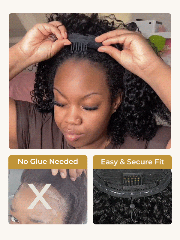 burmese curly glueless wig human hair