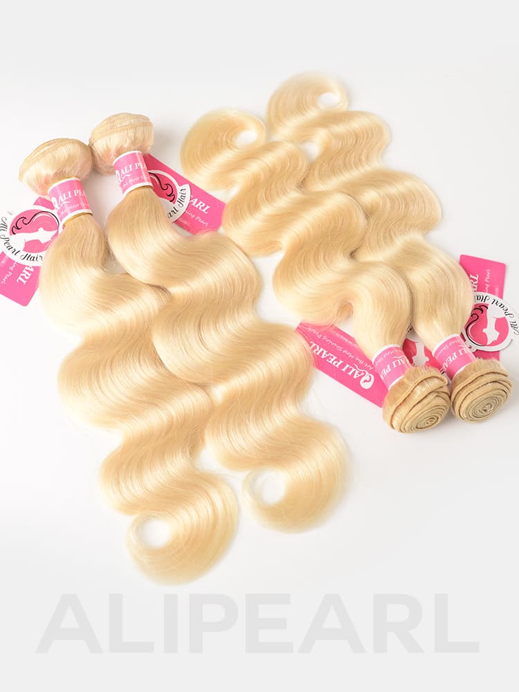 10A Grade Brazilian Virgin Hair 4 Bundles 613 Blonde Body Wave