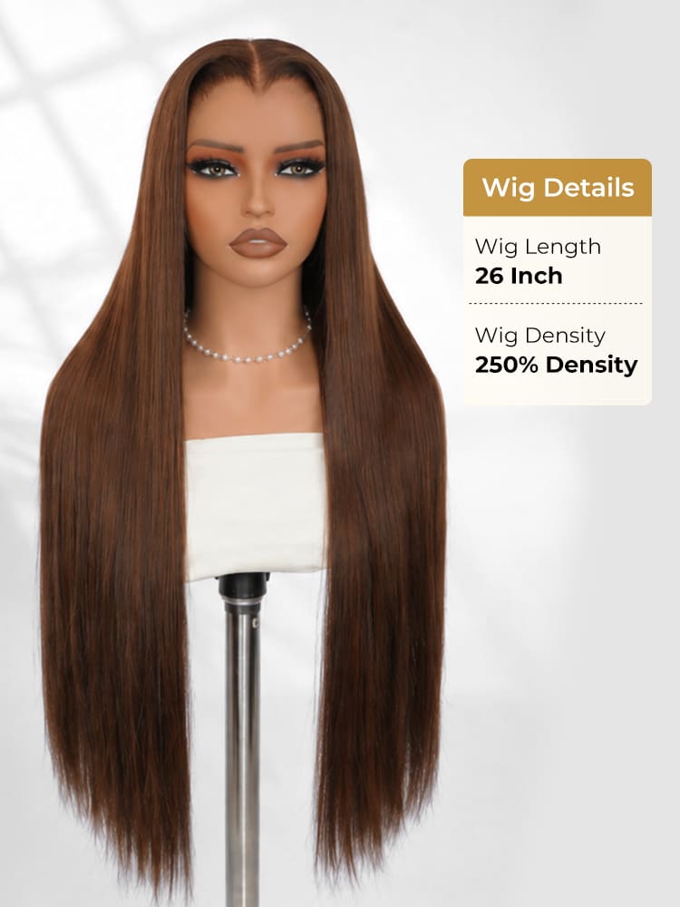full density straight lace front wig