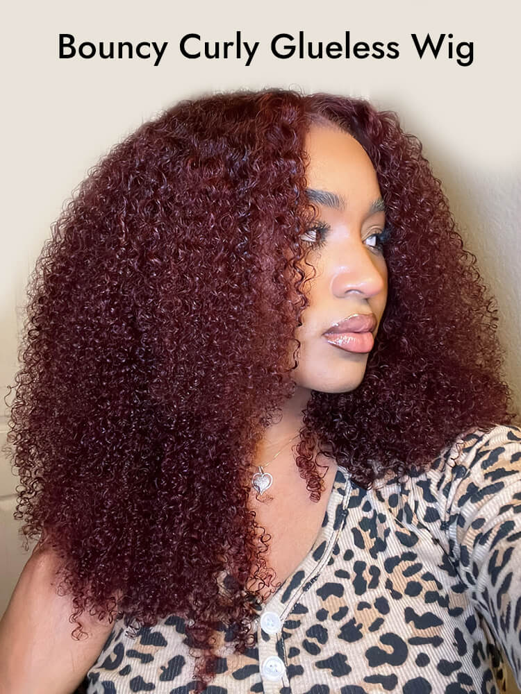 bouncy curly glueless wig